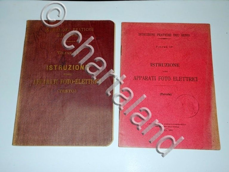 Militaria Genio Istruzione sugli apparati foto elettrici (testo+tavole) ed 1900