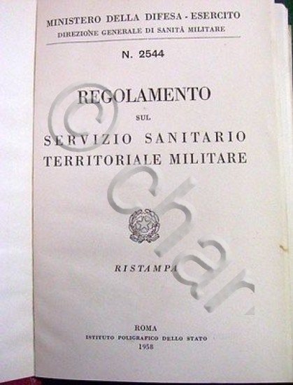 Militaria Regolamento Servizio Sanitario Militare 1958