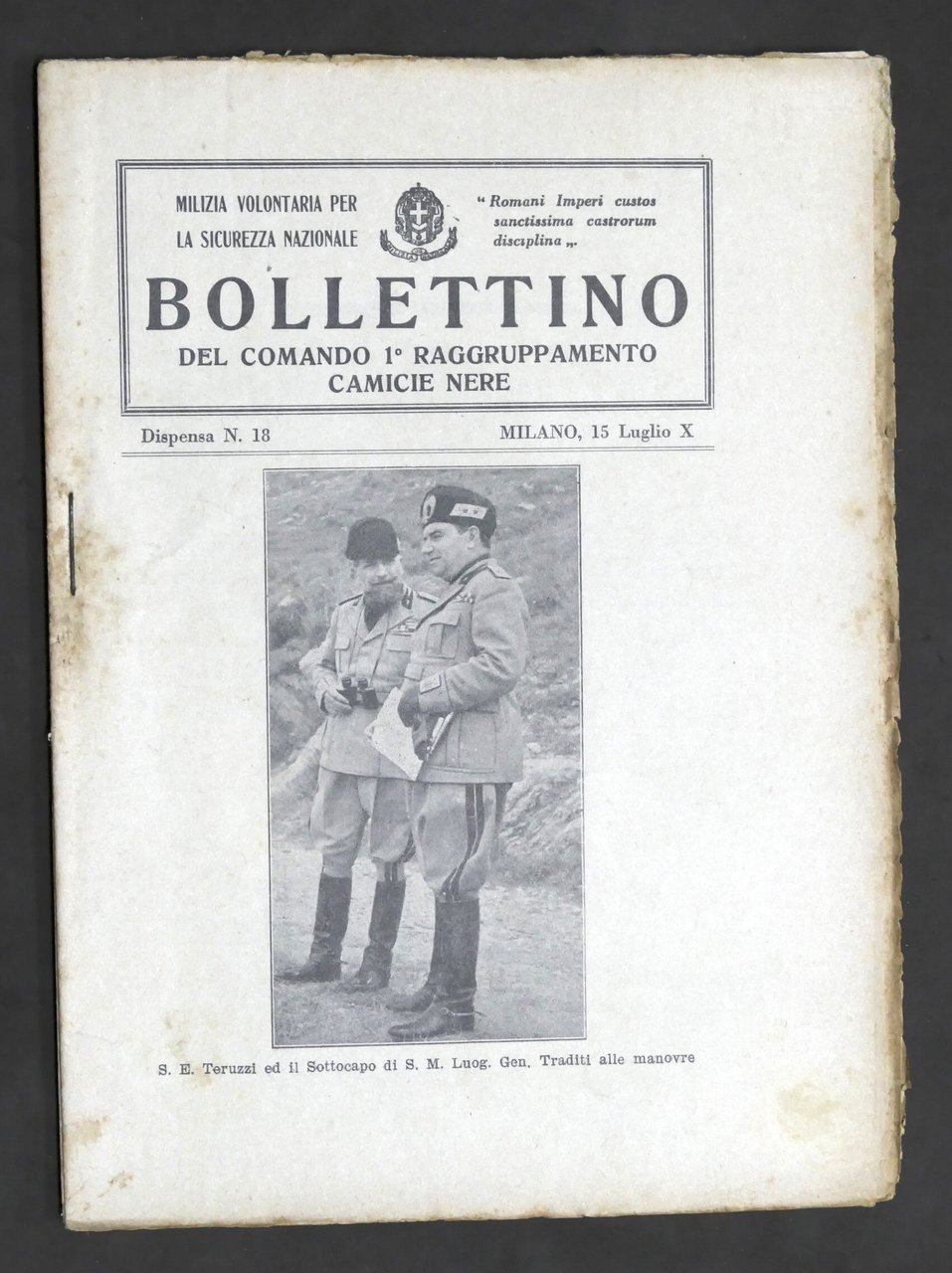 Milizia Volontaria Sicurezza Nazionale - Bollettino Camicie Nere - N. …