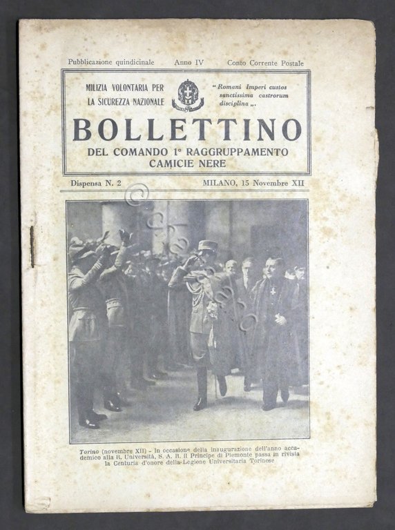 Milizia Volontaria Sicurezza Nazionale - Bollettino Camicie Nere N. 2 …