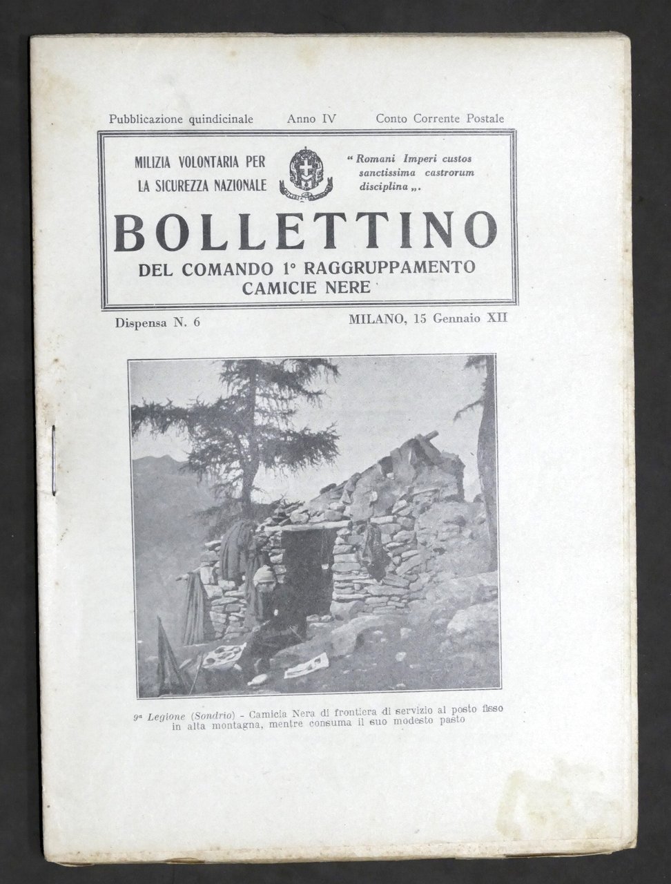 Milizia Volontaria Sicurezza Nazionale - Bollettino Camicie Nere N. 6 …