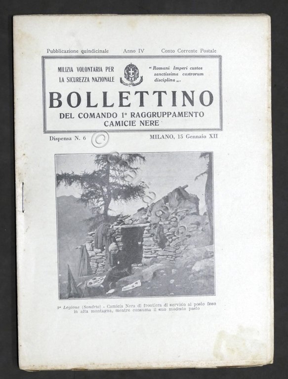 Milizia Volontaria Sicurezza Nazionale - Bollettino Camicie Nere N. 6 …