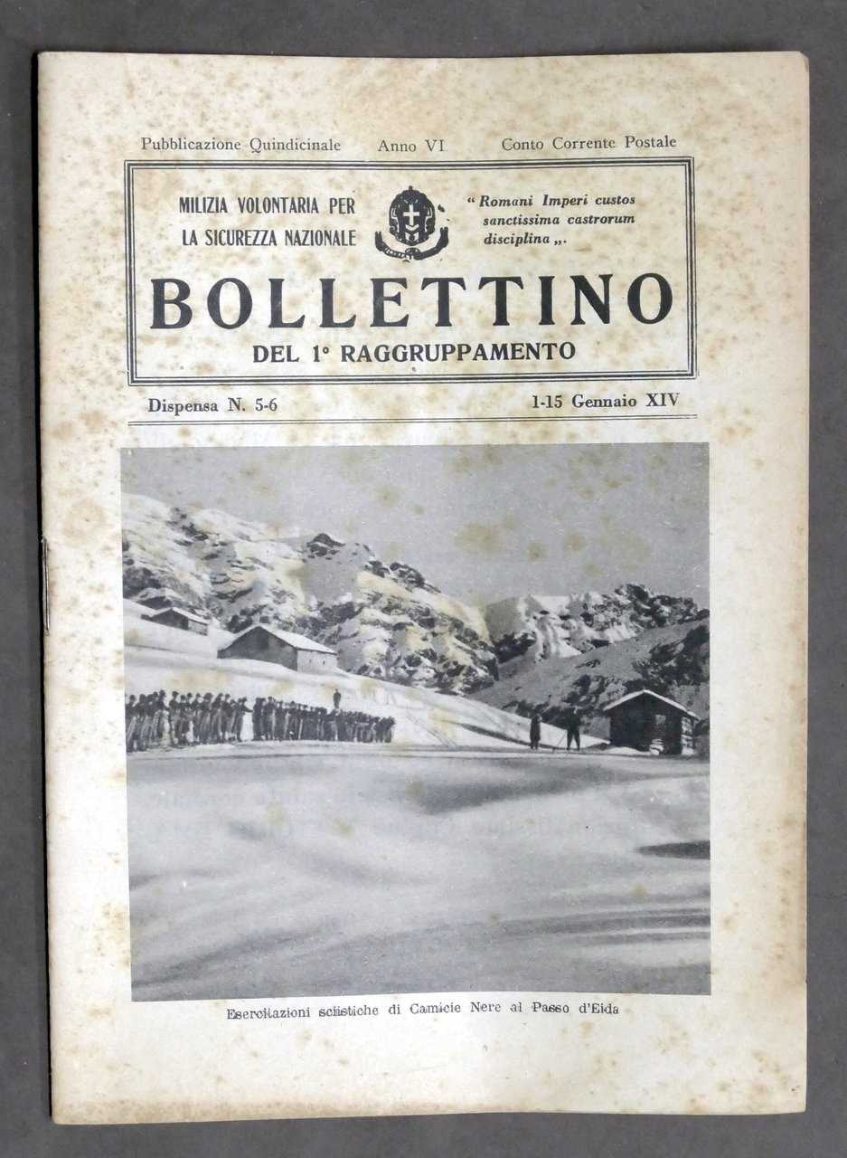 Milizia Volontaria Sicurezza Nazionale Bollettino 1° Raggruppamento N. 5-6 1936