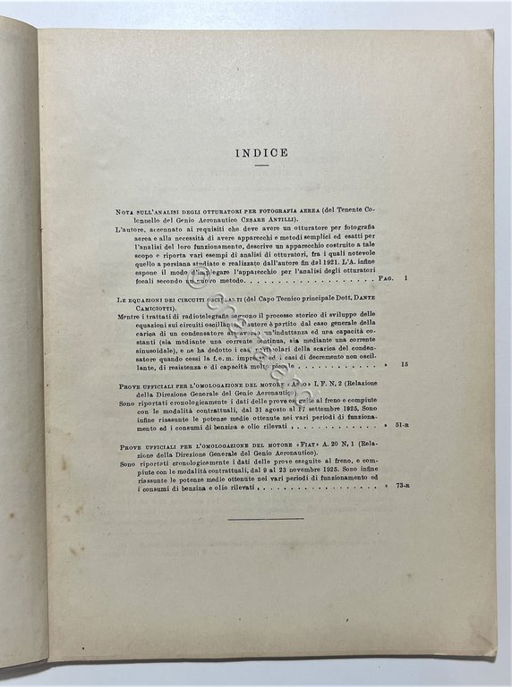 Ministero Aeronautica - Rendiconti Tecnici N. 2 - Maggio 1926 …