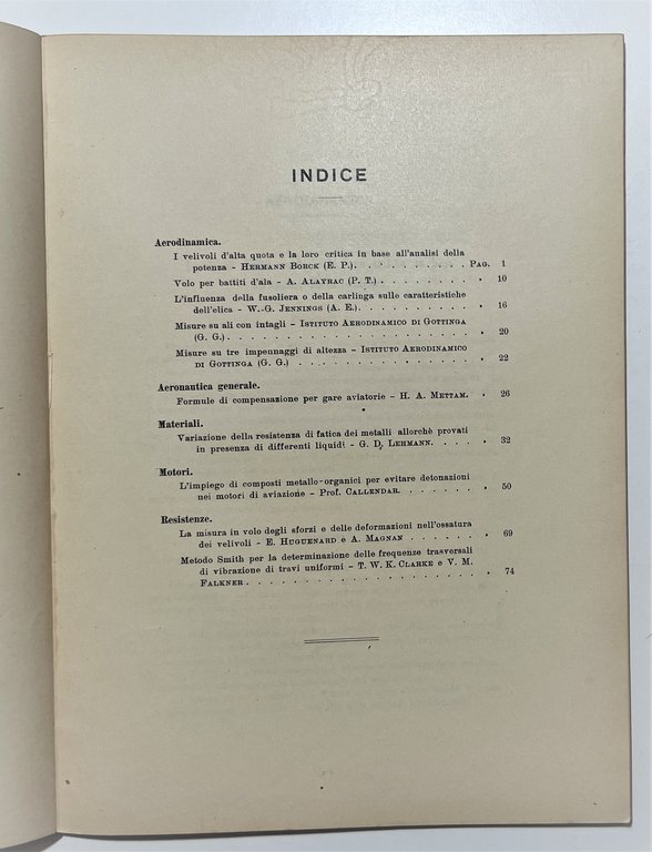Ministero dell'Aeronautica - Notiziario Tecnico Aeronautica N. 11 Novembre 1927