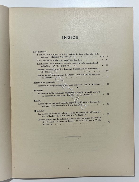 Ministero dell'Aeronautica - Notiziario Tecnico Aeronautica N. 11 Novembre 1927