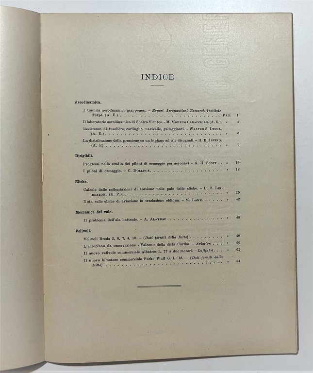 Ministero dell'Aeronautica - Notiziario Tecnico N. 10 - Ottobre 1926