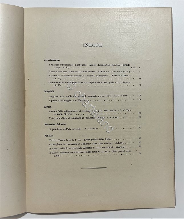 Ministero dell'Aeronautica - Notiziario Tecnico N. 10 - Ottobre 1926