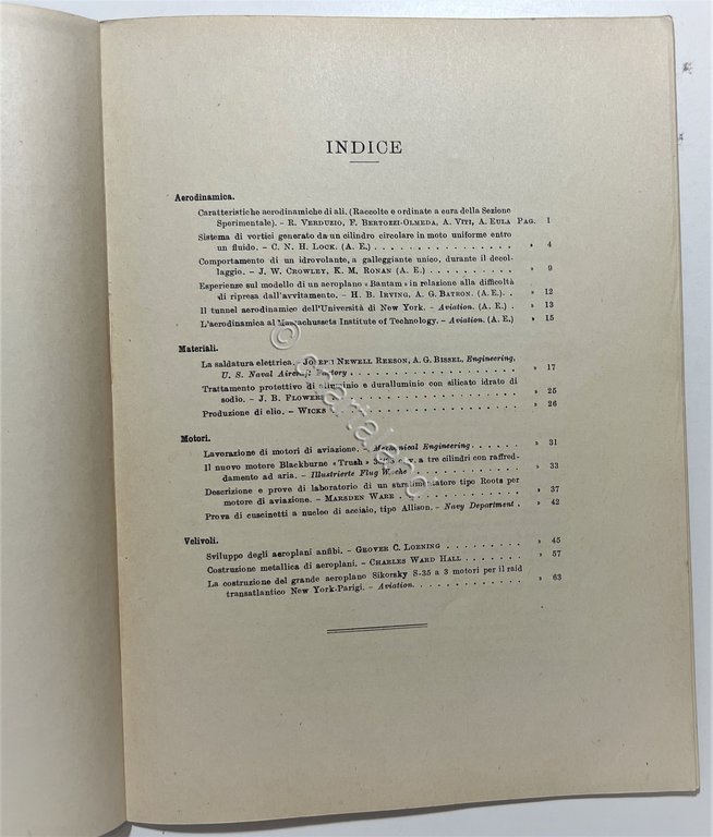 Ministero dell'Aeronautica - Notiziario Tecnico N. 6 - Giugno 1926
