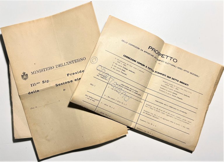 Ministero dell'Interno - Legge Elettorale Politica - ed. 1924 Ultime …