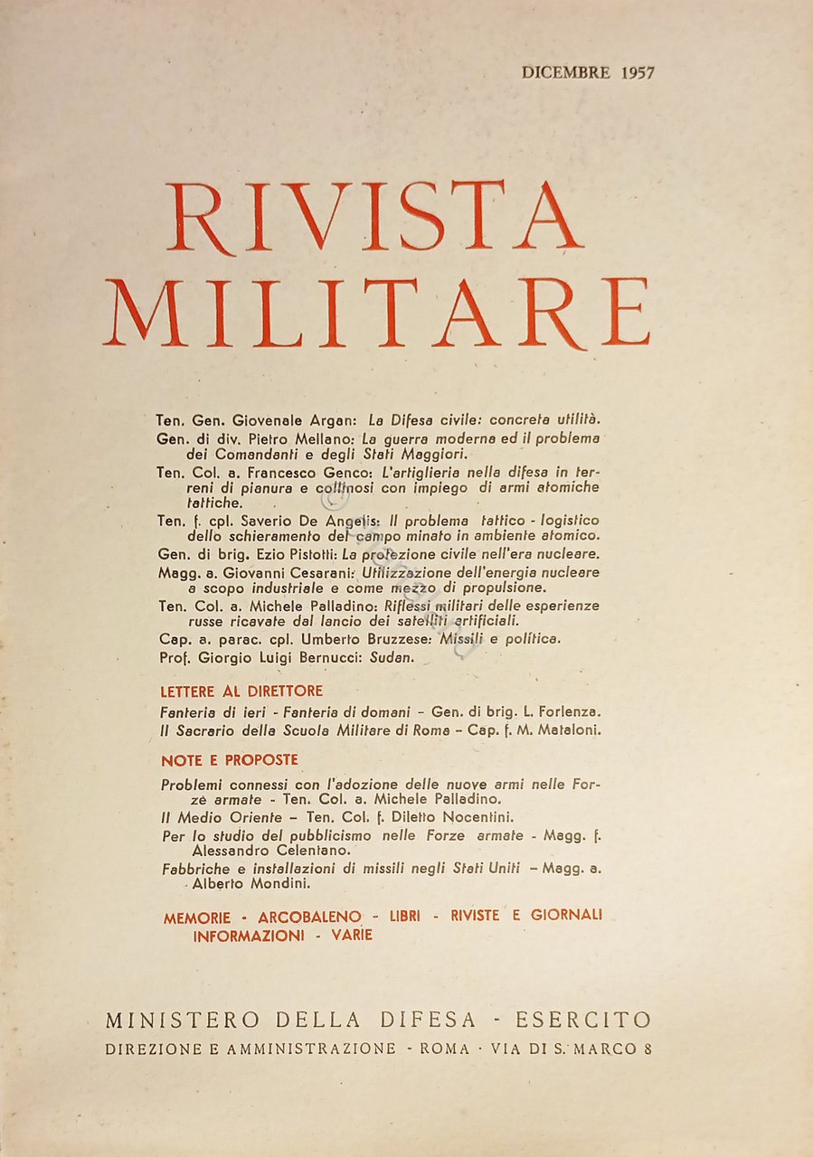 Ministero della Difesa - Esercito - Rivista Militare - Dicembre …
