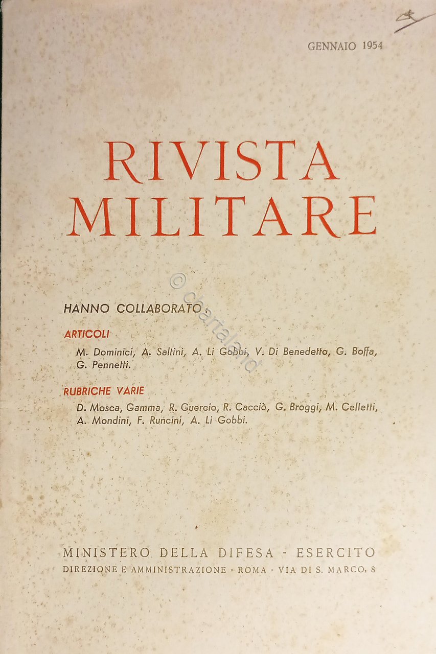 Ministero della Difesa - Esercito - Rivista Militare - Gennaio …