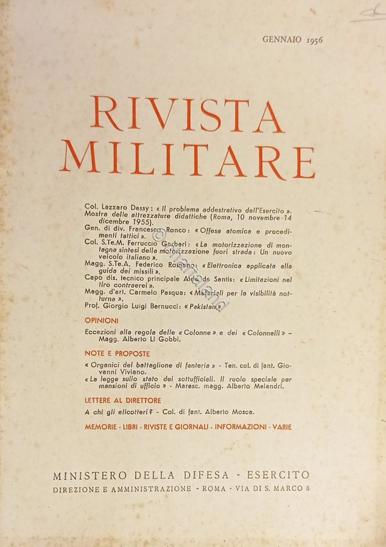 Ministero della Difesa - Esercito - Rivista Militare - Gennaio …