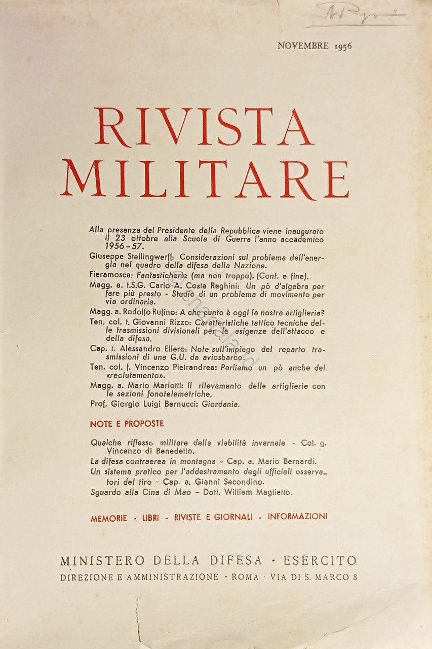 Ministero della Difesa - Esercito - Rivista Militare - Novembre …