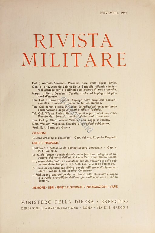 Ministero della Difesa - Esercito - Rivista Militare - Novembre …