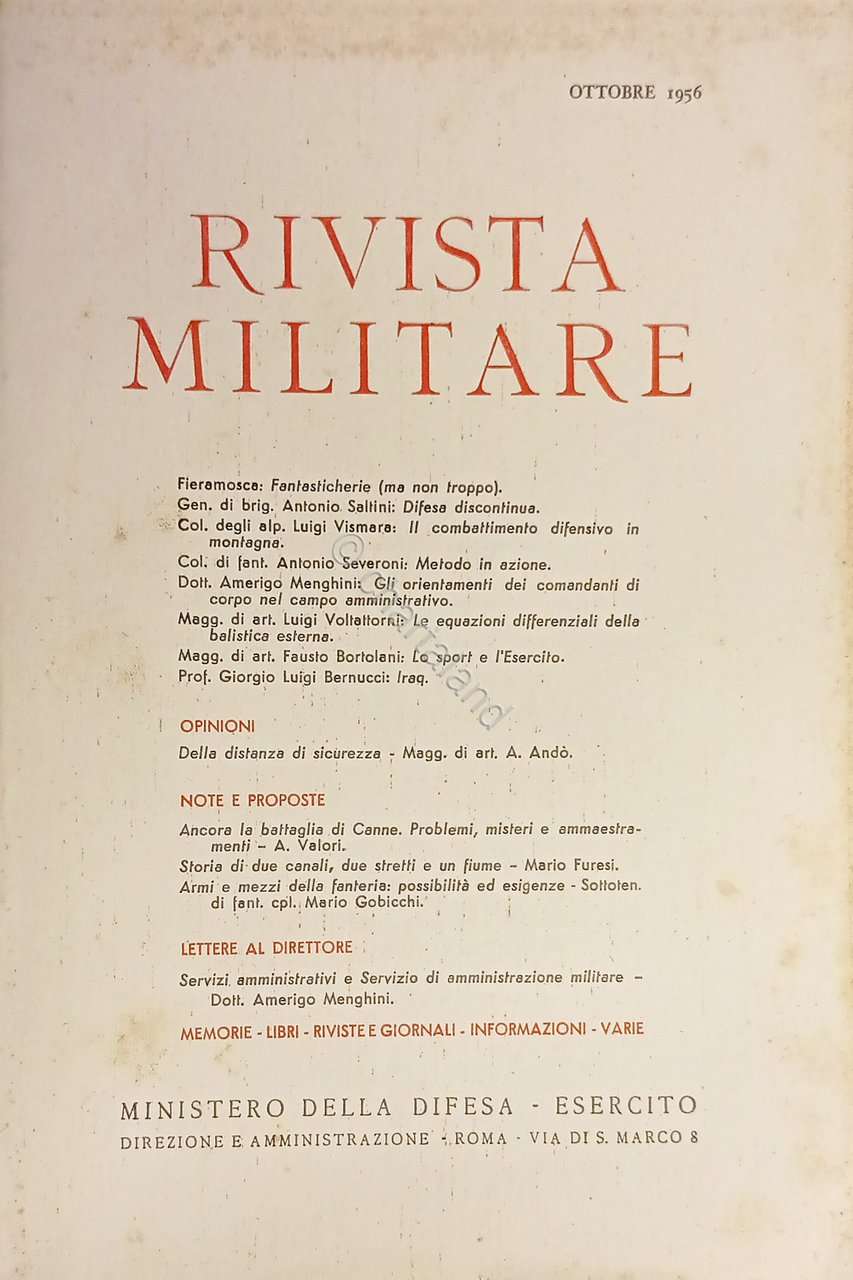 Ministero della Difesa - Esercito - Rivista Militare - Ottobre …