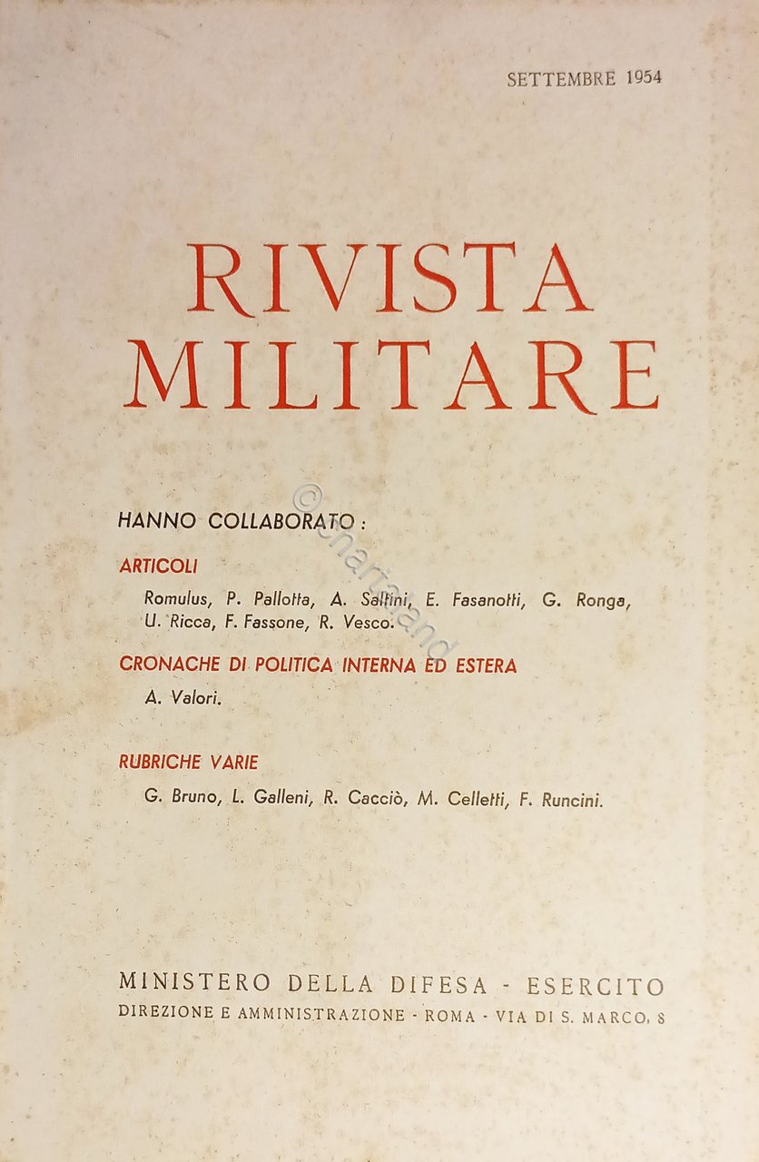 Ministero della Difesa - Esercito - Rivista Militare - Settembre …