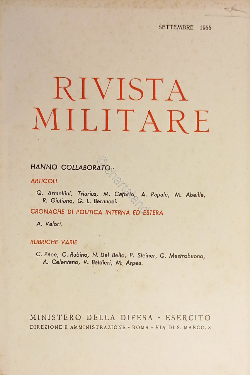 Ministero della Difesa - Esercito - Rivista Militare - Settembre …