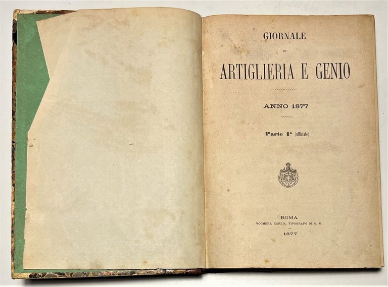 Ministero della Guerra - Giornale d'Artiglieria e Genio - Annata …