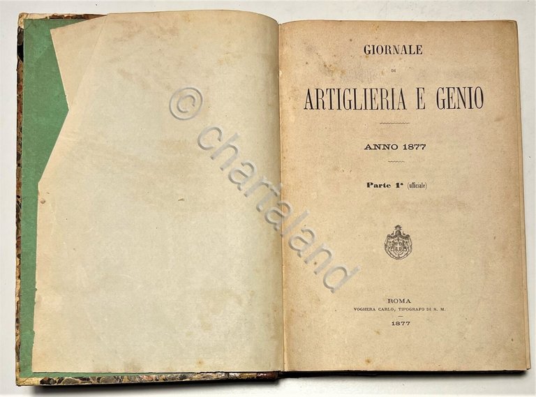 Ministero della Guerra - Giornale d'Artiglieria e Genio - Annata …