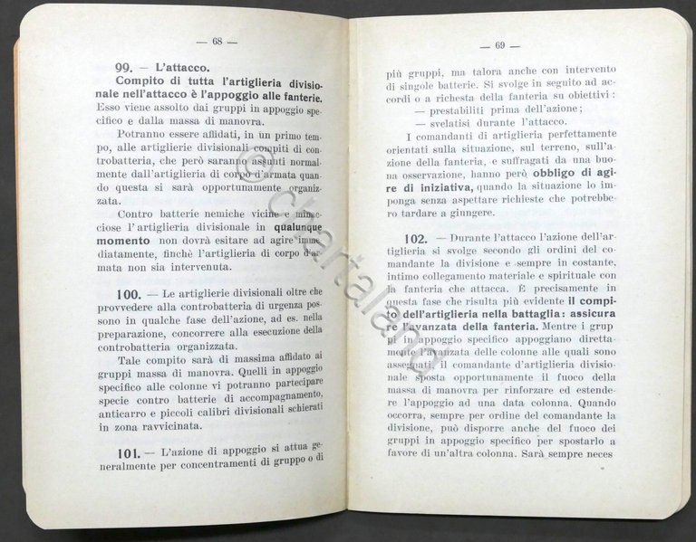 Ministero Guerra - Addestramento dell'Artiglieria Vol. III parte 1^ - …