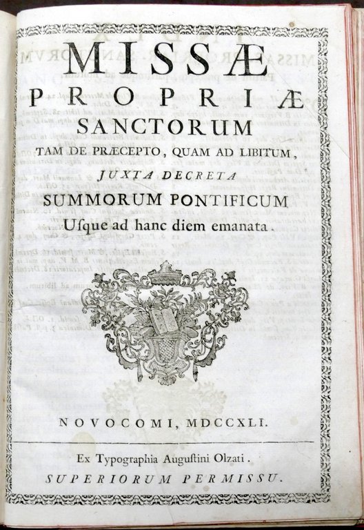 Missale Romanum ex Decreto Sacrosancti Concilii Tridentini restitutum - 1694