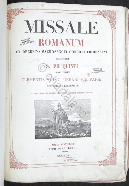 Missale Romanum ex decreto Sacrosanti Concilii Tridentini - ed. 1869