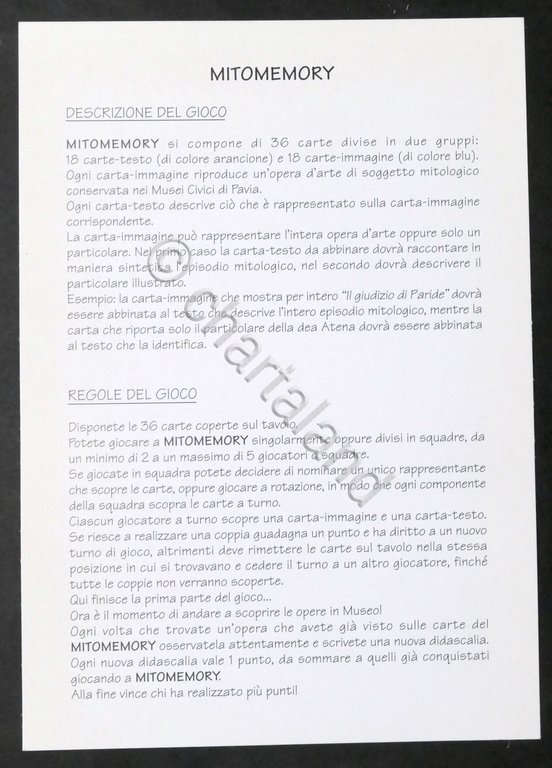 Mito Memory - Progetto didattico il Mito oltre il Mito …