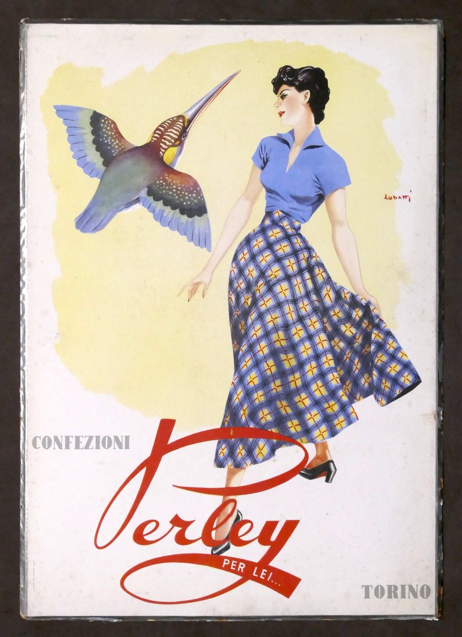Moda - Locandina pubblicitaria Confezioni Perlei per lei... Torino - …