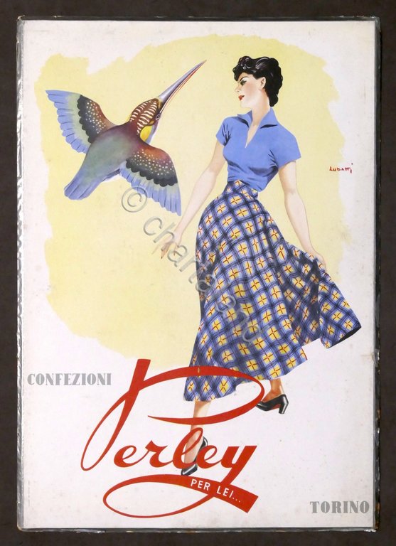 Moda - Locandina pubblicitaria Confezioni Perlei per lei... Torino - …
