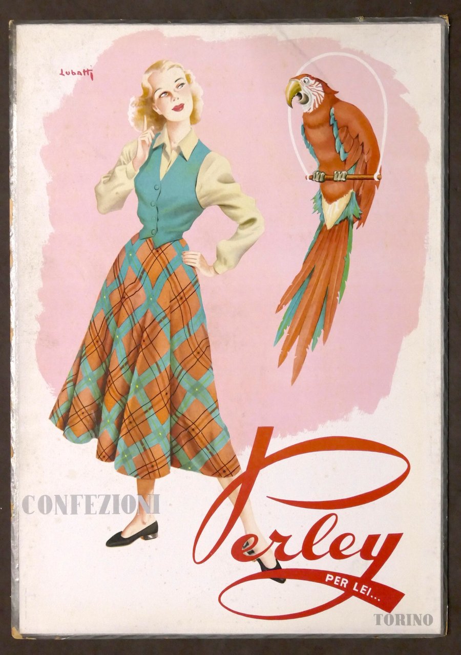 Moda - Locandina pubblicitaria Confezioni Perlei per lei... Torino - …