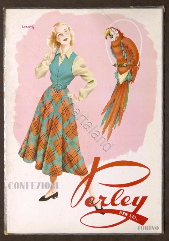 Moda - Locandina pubblicitaria Confezioni Perlei per lei... Torino - …