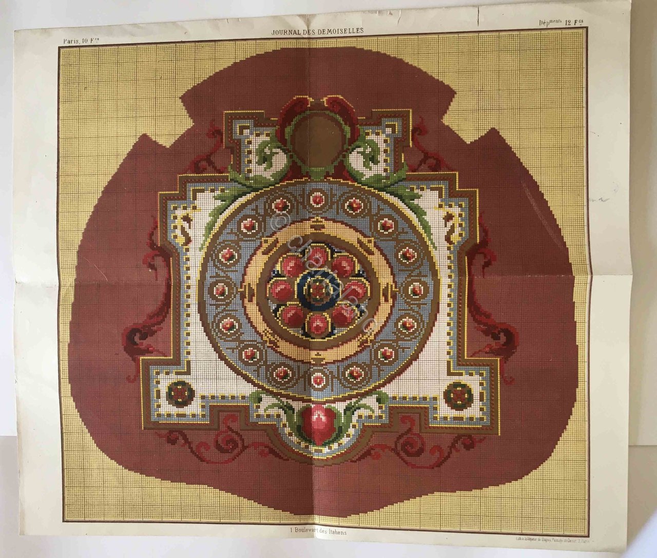 Moda - Ricamo floreale - Schema punto croce - cm. …