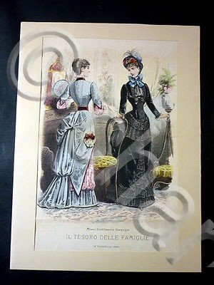 Moda - Stampa Figurino Tesoro Famiglie - Febbraio 1884 | Immagine principale