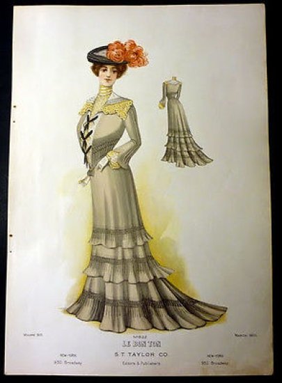 Moda Donna Stampa Figurino Le Bon Ton New York - … | Immagine principale