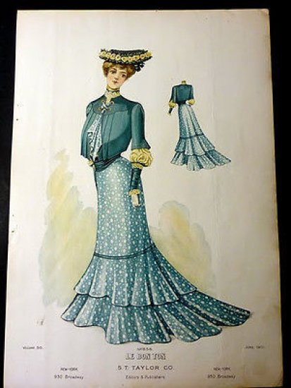 Moda Donna Stampa Figurino Le Bon Ton New York - … | Immagine principale