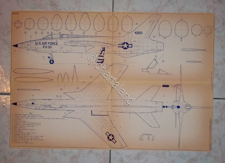 Modellismo - Aereo disegno - Republic F 105B "Thunderchief" - …