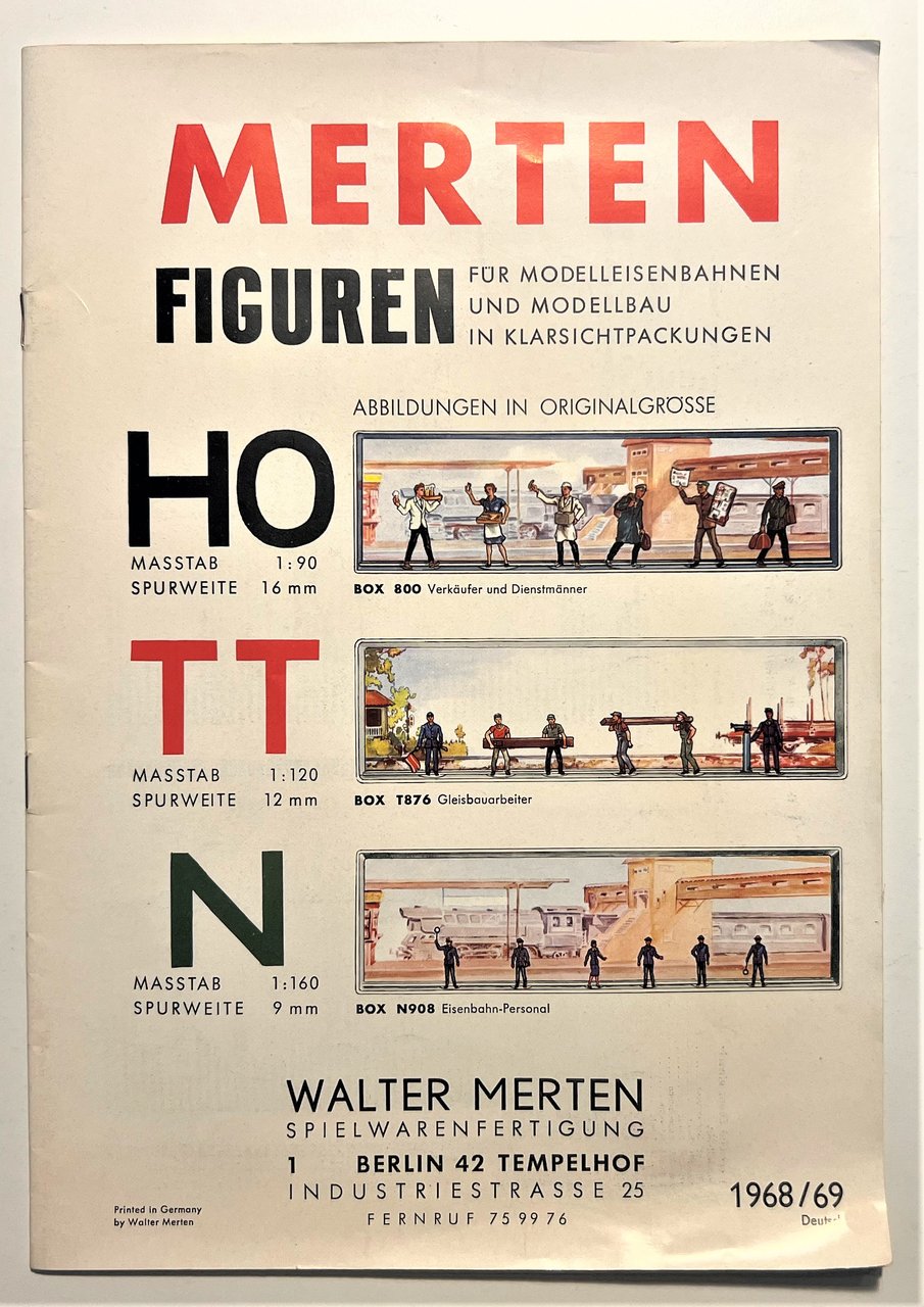 Modellismo - Merten - Figuren für Modelleisenbahnen - Catalogo 1968/69