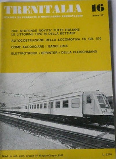 Modellismo ferroviario Rivista Trenitalia n° 16 1981 | Immagine principale