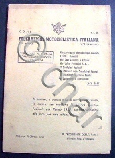 Motociclismo - FIM - Circolare N. 1 Commissione Tecnica Sportiva …