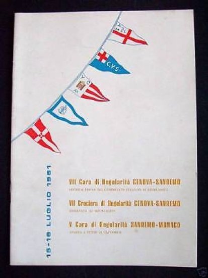 Motonautica - Gara Regolarità Genova Sanremo - Regolamento - 1961 | Immagine principale
