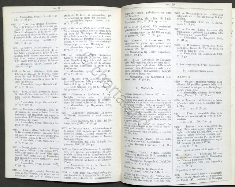 Municipio di Alessandria - Bibliografia Storica Alessandrina - 1887 | Immagine Gallery 4