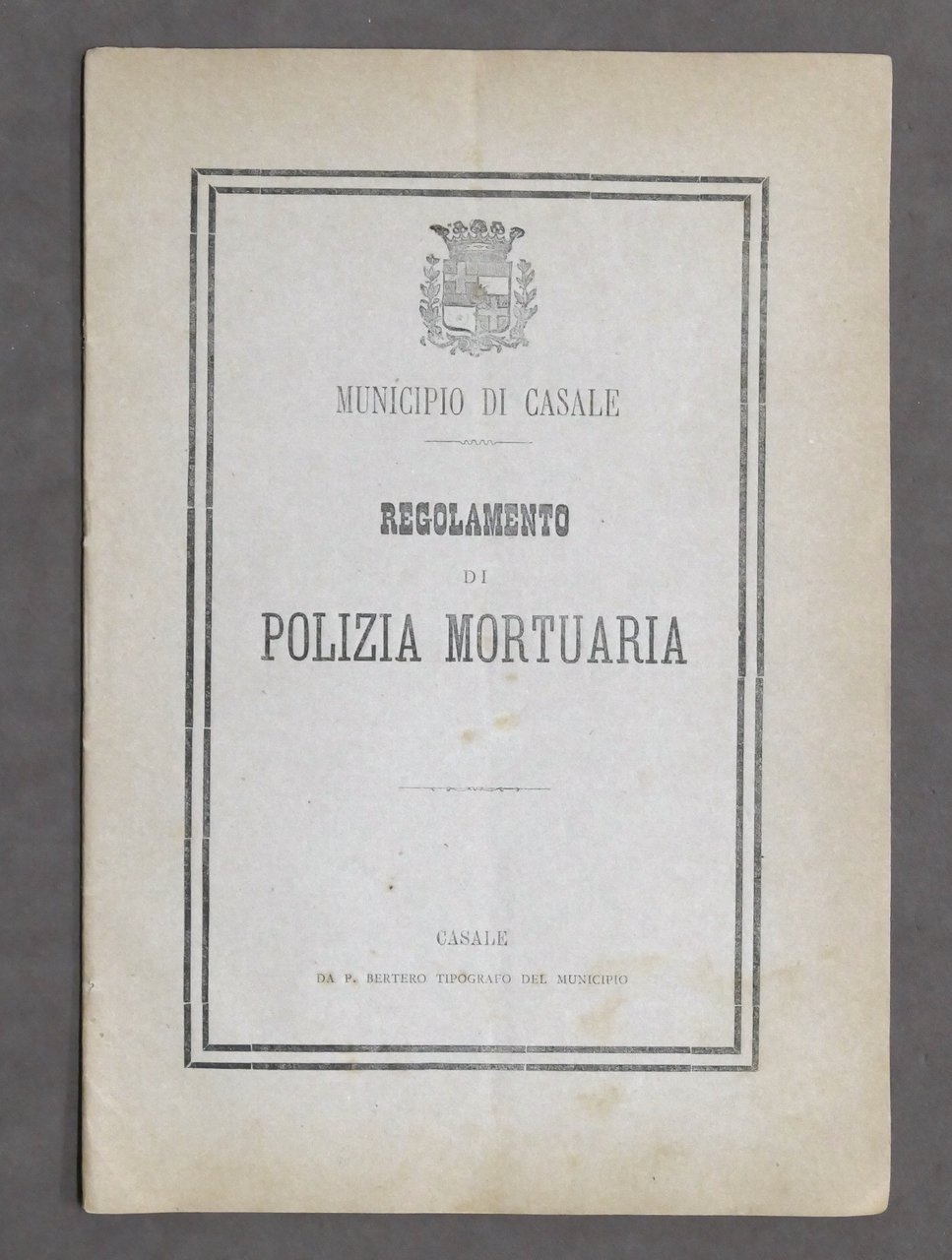 Municipio di Casale - Regolamento di Polizia Mortuaria - 1^ …