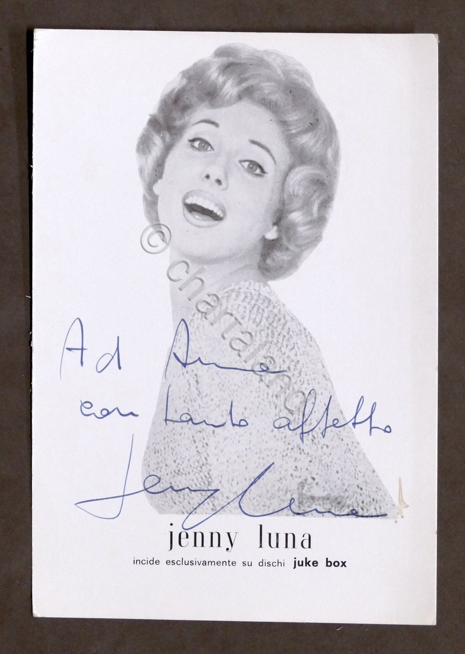 Musica - Autografo della cantante Jenny Luna - anni '60