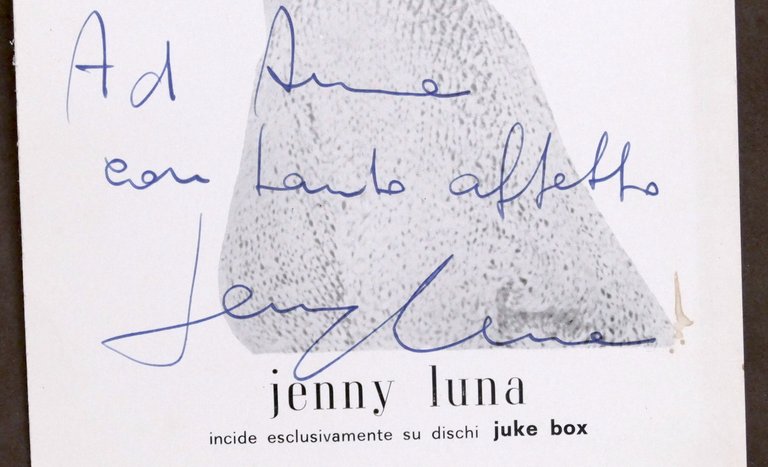 Musica - Autografo della cantante Jenny Luna - anni '60