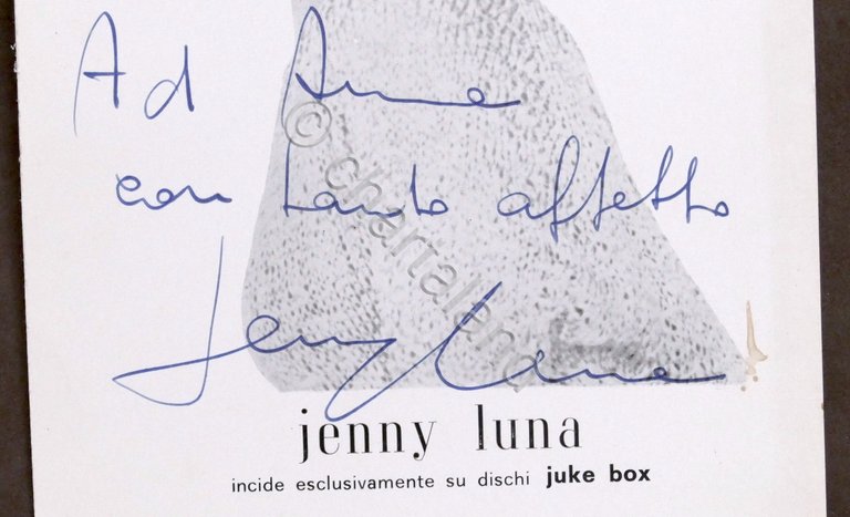 Musica - Autografo della cantante Jenny Luna - anni '60