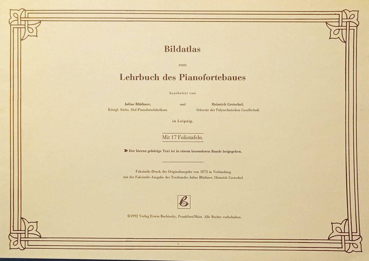 Musica - Bildatlas zum Lehrbuch des Pianoforte Baues - ed. … | Immagine principale