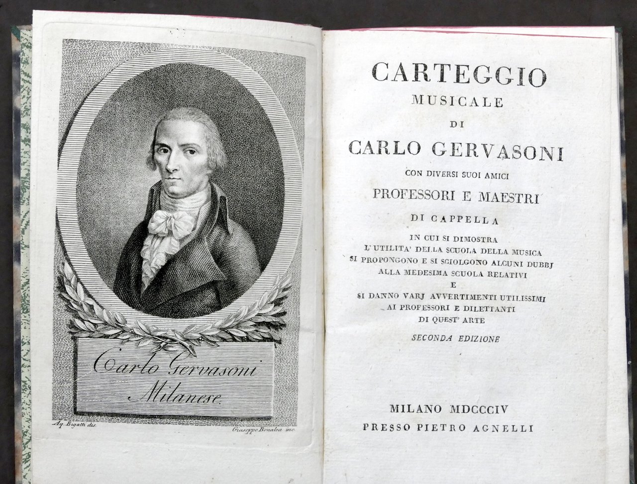 Musica - Carteggio musicale di Carlo Gervasoni - 1804 - …