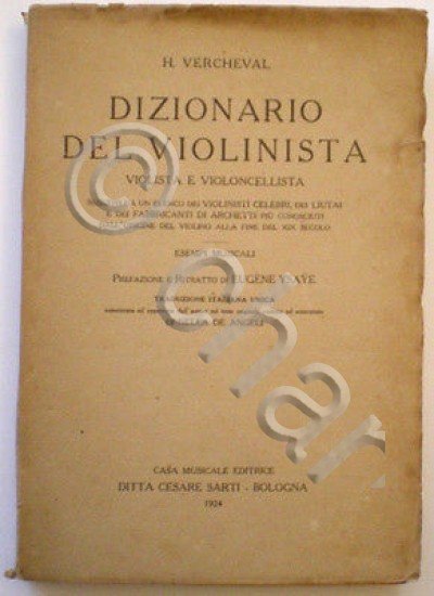 Musica - H. Vercheval - Dizionario del Violinista