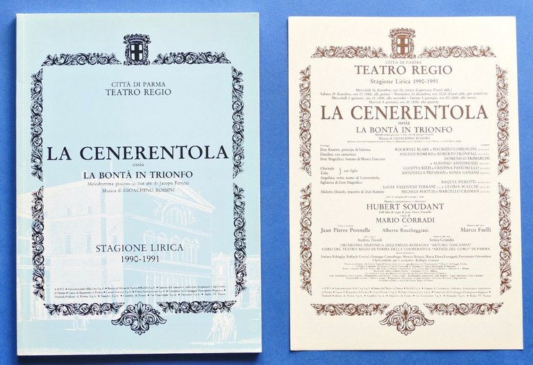 Musica - Libretto e locandina La Cenerentola - Teatro Regio Parma 1990-91